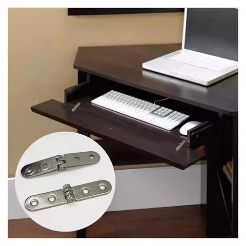 Foldable Flush Hatch Hinges For Flip Style Tables And Desks Sewing Machines And More 10 Pack shown on keyboard tray desk