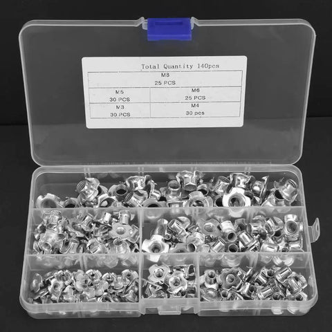 Galvanized Silver Carbon Steel Tee Nut Kit For Furniture Projects, Built Tough Hardware With M3 M4 M5 M6 M8 Sizes, Rust Resistant Finish
