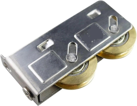 Premium Stainless Steel Sliding Door Rollers and Window Pulley with Copper Double Wheel System viewed from above, showing smooth glide.