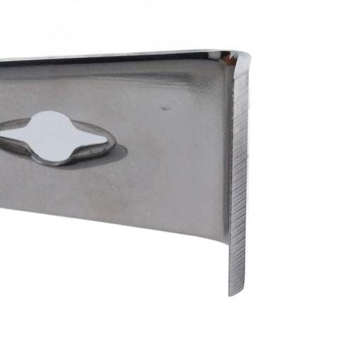 Close-up of Hardened 3Cr13 Stainless Steel Pry Bar Tool Heavy Duty Flat Claw Bar with Chisel Tips and 4 Hex Holes