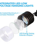 Diagram of Low Voltage Outdoor Pendant Lights Pack Of 4, 12V LED Hanging Tree Lights, IP65 aluminum, LED energy-saving, corrosion resistant.
