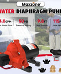 12V DC Fresh Water Diaphragm Pump For RVs And Boats On Demand Self Priming 4.0 GPM At 50 PSI Workhorse Water Pump