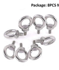 M8 Metric Lifting Eye Bolt Set In 304 Stainless Steel Ring Eyebolt For Rigging Hoisting And Machinery Applications Eight Piece Pack