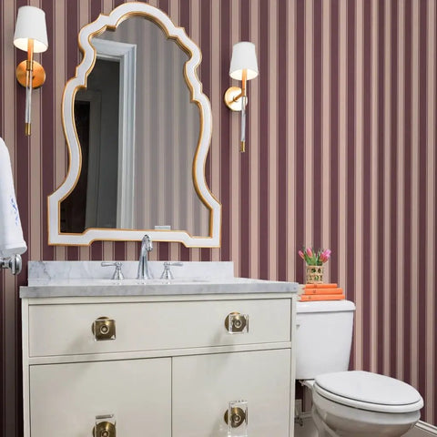 Slick Leather Texture Vinyl Wallcovering With Badass Durability Designed For Busy Hotels And Restaurants Featuring Custom Print Options And Professional Grade Installation in striped bathroom decor.