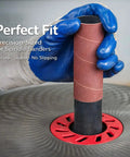 Heavy Duty Aluminum Oxide Spindle Sander Sleeves Six Pack Assorted Diameters 1/2 To 3 Inches Four And A Half Long used on sanding tool for contour shaping.
