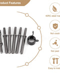 Heavy Duty 7 Piece Pneumatic Air Rivet Hammer Kit With 6 Durable Steel Chisels And Nuts For Smooth Metal Shaping Jobs Perfect For Solid Half Hollow And Hollow Riveting Tasks In Any Workshop Setting, 40RC steel chisel set