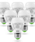 Pack of 6 60W Equivalent LED Light Bulbs With 9W Power, 900 Lumens, Ceramic Technology, 5000K Daylight, E26, A15 Shape, Non Dimmable