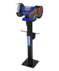 Heavy Duty Industrial Belt Grinder With Kickass 1 Hp Motor And Tilting Stand on sturdy floor stand for metal polishing.