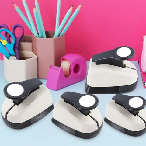 Dope 5 Circle Hole Punch Set for Paper Crafts and Scrapbooking with multi-size round paper punches on a desk