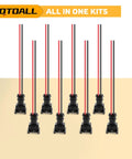 Universal EV1 OBD1 Fuel Injector Connector Pack 8 Piece 2 Wire Female Plug And Play Wiring Harness Pigtail with wires.
