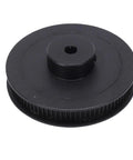 Built Tough Aluminum Alloy Single Groove Web Sheave 6mm V Belt Pulley With Slick Matte Coating, top view, black finish.