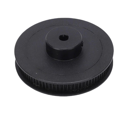 Built Tough Aluminum Alloy Single Groove Web Sheave 6mm V Belt Pulley With Slick Matte Coating, top view, black finish.