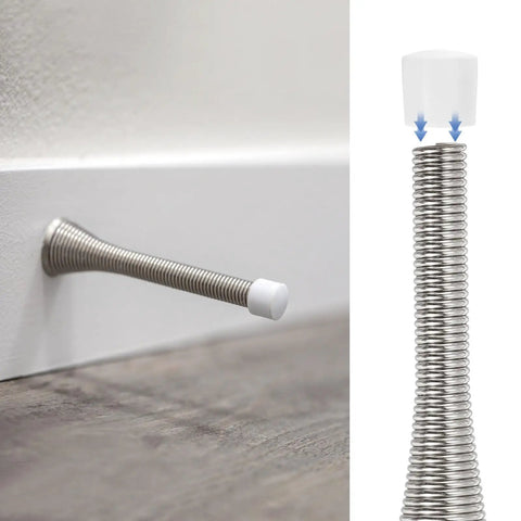8 Pack Rubber Door Stopper Tips And Caps Set For Wall Protection Durable Rubber And Silicone Bumper Replacement Ends To Prevent Dings Scratches And Slams On Interior Or Exterior Doors White Finish installed on metal door stopper