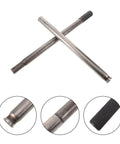 Replacement Jack Handle For Hydraulic And Bottle Jacks, Easy Lift Black Steel Pole Lever with close-up of grip and connectors.