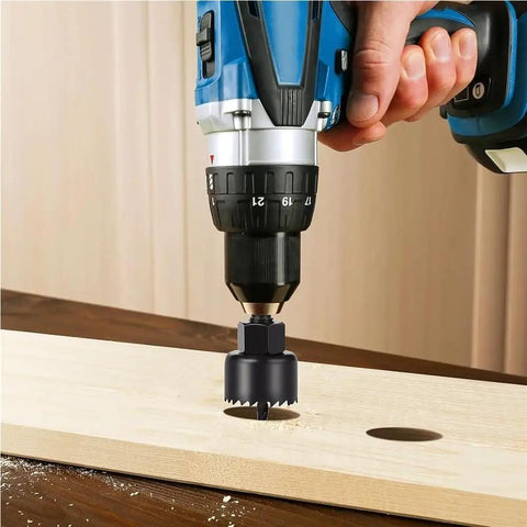 Ultimate 5 Piece Heavy Duty Hole Saw Kit Ranging From 64 To 127mm For Smooth Wood And Plasterboard Drilling Projects That Get Stuff Done Right. hole saw in electric drill cutting wood