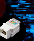 Toolless Keystone Jack Connector Adapter For Cat5e Ethernet LAN Cables 8P8C RJ45 Modular Jack with color-coded wiring scheme