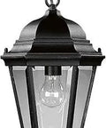 Welbourne Collection 1 Light Clear Beveled Glass Outdoor Hanging Lantern Light With Textured Black Finish For Traditional Exterior Porch And Patio Lighting
