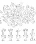 Dope Transparent M4x12mm Acrylic Screws With Matching Hex Nuts Kit No Sweat Assembly Sweet For DIY Model Building Display Cases Straight Up Quality Bangin 35 Piece Hardware Set, clear screws and nuts.
