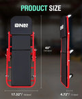 Beefy Low Profile Rolling Folding Mechanic Creeper Seat With Six Swivel Casters And Heavy Duty Steel Frame dimensions shown, 40 inch height and 17.32 inch width.
