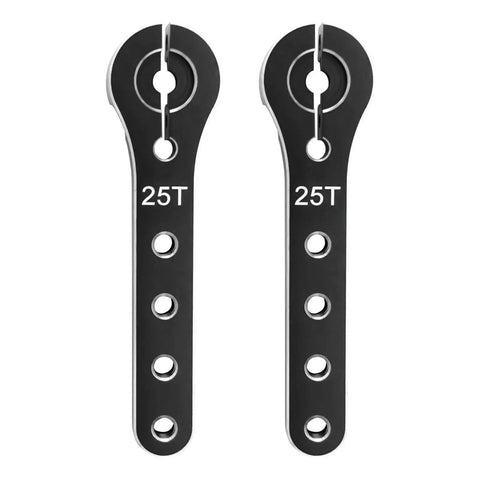 Beefy Two Pack 56mm Metal Servo Horns With 25T Teeth For RC Planes Boats And One Tenth Scale Crawlers Durable Long Servo Arm Extensions