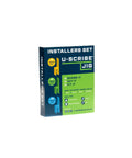 Pro Grade Scribe Jig Installers Set box with color-coded jigs for woodworking and carpentry projects.
