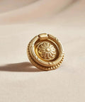 Brass Cabinet Ring Knobs Set, Gold Round European Style Drawer Pulls With Smooth Grip, Antique Gold Handles close-up