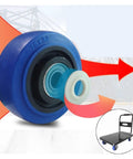Heavy Duty 3 4 5 Inch Silent Swivel Casters With Dual Ball Bearings For Industrial Carts And Equipment shown with wheel detail