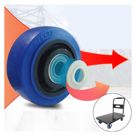 Heavy Duty 3 4 5 Inch Silent Swivel Casters With Dual Ball Bearings For Industrial Carts And Equipment shown with wheel detail