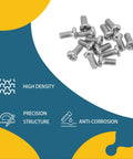 Rock Solid 1000 Piece Mini Screw Assortment Kit M1.6 To M3 Heavy Duty Carbon Steel Fasteners showcased on a colorful background.