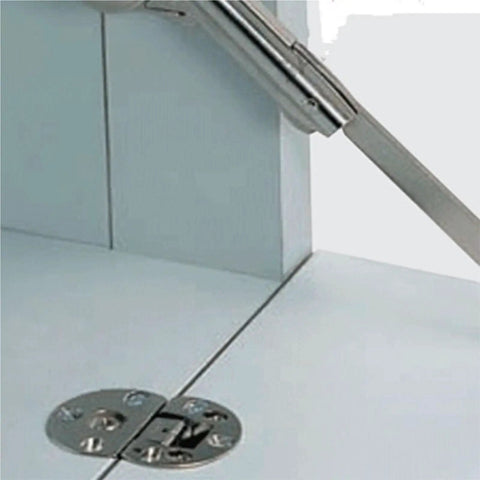 Two Pack Folding Cabinet Hinge Alloy Double Cup Up And Down 180 Degree Hidden Flat Hinge Silent Hydraulic Buffer Adjustable