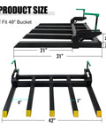 Heavy Duty Clamp On Debris Forks For 48 Inch Loader Bucket Pallet Forks With Five Tines And 2500 Pound Capacity Attachments Built Tough