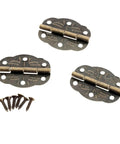 20pcs Antique Butterfly Hinges for Wooden Jewelry Box Set with Vintage Iron Design, includes screws, three hinges shown