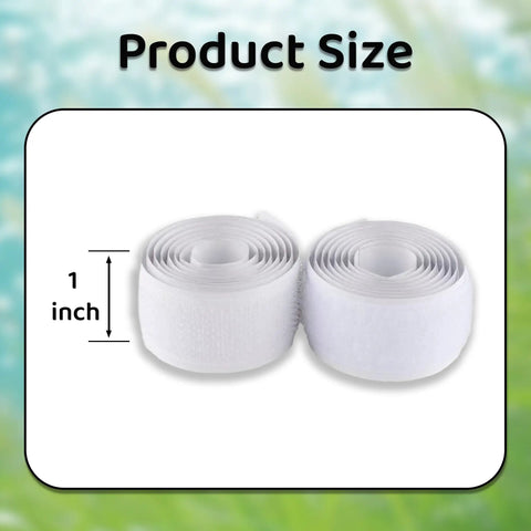 Slick White Hook And Loop Tape With Hella Strong Self Adhesive Backing For No Fuss Quick Fixes Carpet Nets And Craft Projects That Totally Stay Put, 1 inch, two rolls.