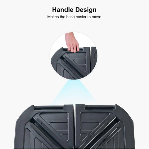 Beefy Heavy Duty Patio Umbrella Base With Cross Base Included, Water And Sand Filled To 330 Lbs handle design detail