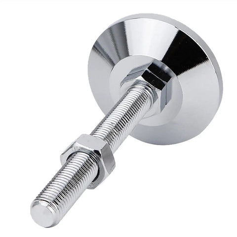 Beefy 4 Pack Heavy Duty Leveling Feet M20 Thread With Nuts, Adjustable Furniture Levelers For Heavy Benches And Equipment, Supports Up To 1700kg, Rubber Anti Slip Base, 185mm Total Height, 100mm Base Diameter, 150mm Thread Length, chrome M20 threaded leveling foot with nuts