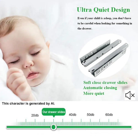 Six Pair Twenty Two Inch Undermount Drawer Slides Offer Slick Soft Closing Action For No Sweat Weekend Projects And Sleek Cabinet Upgrades You Will Totally Love - sleek ball bearing slides showing ultra quiet design.