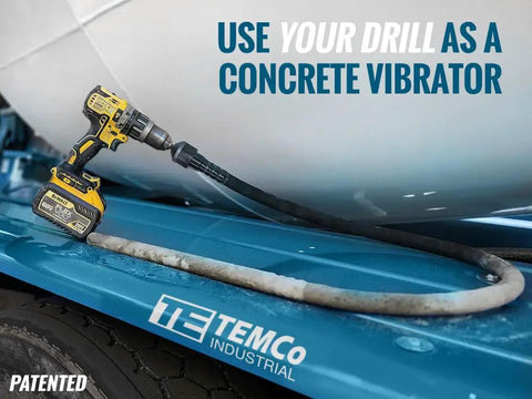 Cordless Concrete Vibrator Drill Powered Vibrating Tool for Fast, Smooth Pours, 5 Foot Reach, 5 Sixteenth Inch Shaft
