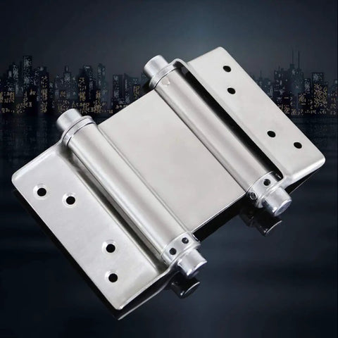 Heavy Duty Stainless Steel Double Open Spring Door Hinge 4 Inch Two Way Hinge for Counter Doors and Fence Panels