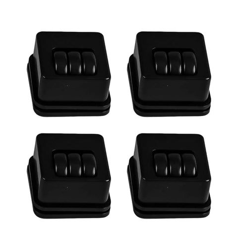 Furniture Casters Heavy-Duty Roller black square caster wheels with triple bearing for smooth silent mobility.