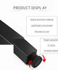 Adjustable Square Aluminum Furniture Legs 12 cm Tall 4 Pack Black Cabinet Feet For Kitchen Living Room Bedroom Desks Tables Built Tough Supports Up To 200 kg Three Point Five Millimeter Thick Tubing Powder Coated Finish adjustable knob