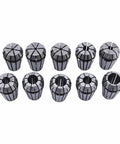 Spring Collet Set 10 Pcs For CNC Engraving Machines And Milling Lathes Ground shown in precision arrangement
