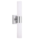 Aero 2-Light Chrome Bath Light With Modern Steel Build, Contemporary Vanity Fixture, 4.5 Inch By 18 Inch, Vertical View