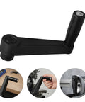 Foldable Crank Handle Nylon Rotary Grip For Milling Machine And Lathe, ergonomic black handle for efficient rotation.