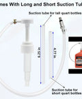 Gear Oil Pump For Marine Outboards Quick Pour Kit with long and short suction tubes and adapters, fits quart bottles
