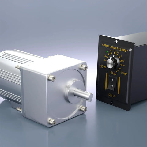 High Torque 110V AC Motor With Gearbox 1:180 Reduction Reversible Gear Motor Low Speed 7.5 RPM Plus Variable Speed Control Kit