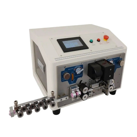 Touch Screen Electric Wire Stripping Machine For Double Sheath Cable Cutting And Stripping with buttons and display.