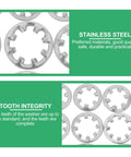 Internal Tooth Lock Washers Kit 300pcs Stainless Steel Star Shape Locking Washers displaying quality and tooth integrity.