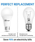 Comparison between energy-saving 3 Way A19 LED Light Bulbs 4 Pack, 30 70 100W Equivalents, 5000K Daylight, and traditional bulb