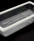 Pack Of 2 Clear Door Shelf Bins For Whirlpool Refrigerators Replacement WPW10321304 with white rim, 16.25W x 3.5H x 7.25D inches