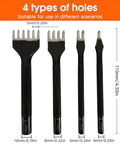 Mirror Polished Steel 5mm Diamond Pattern Leather Craft Chisel Set With 1 2 4 6 Claw Tips High Carbon Steel Rust Resistant Smooth Inner